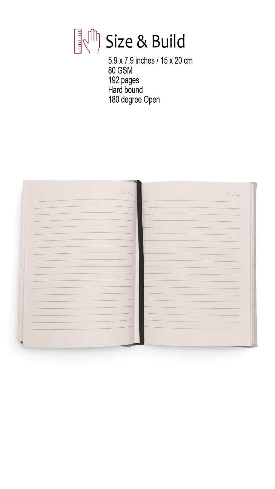 Canelino Artisanal Writing Journal, 192 Pages, Hard bound, 5.9"x7.9"inches, Ruled, Original Linocut design print image 3